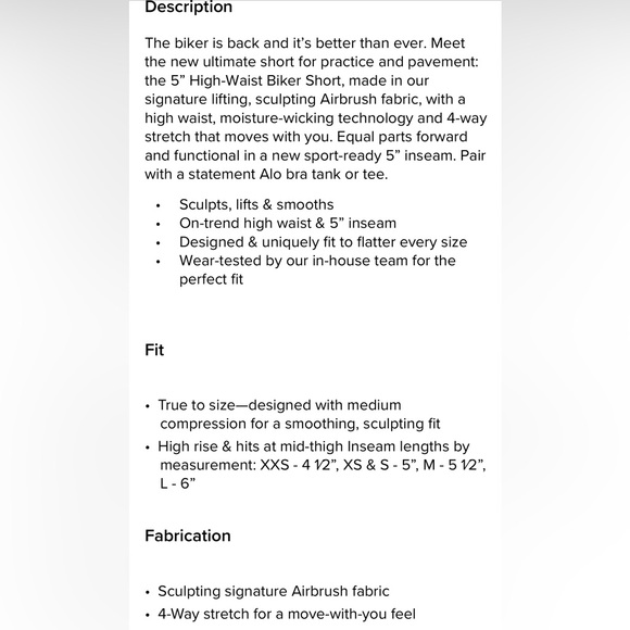 Alo Biker Shorts MUST HAVE COLOR! - Picture 7 of 7